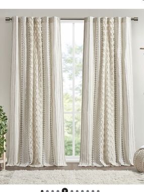 INK+IVY Imani 100% Cotton Single Panel Curtain  Chenille  50" x 95"